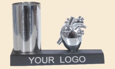 metal table top heart silver glass with heart